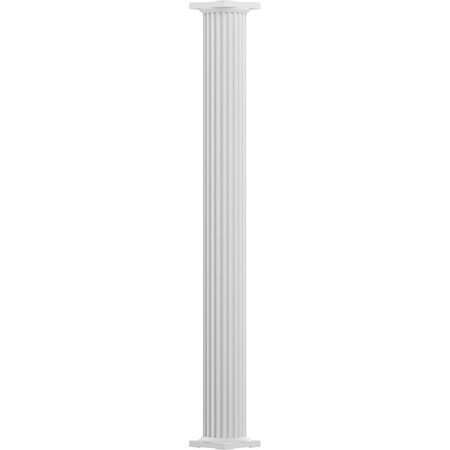 Ekena Millwork 10" x 10' Endura-Aluminum Column, Round Shaft (For Post Wrap Installation), Non-Tapered, FLuted EA1010RNFSBTUTU